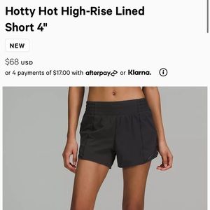 Lulu lemon black shorts size 4